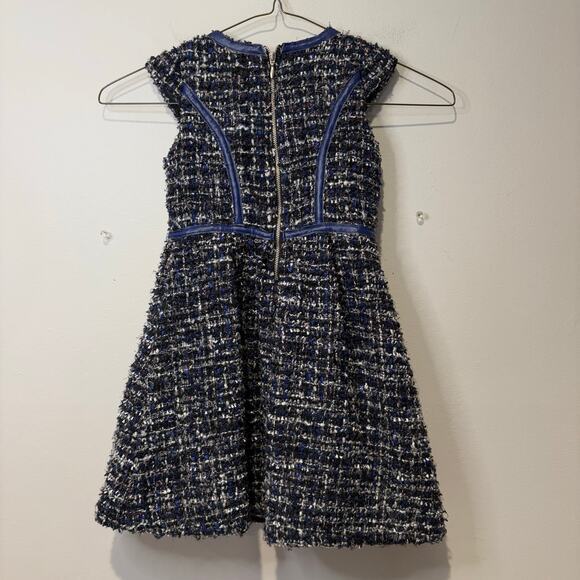 Little Angels by Us Angels Girls Luxe-Trimmed Boucle Dress Little‎ Kids 6 Navy - Picture 6 of 7